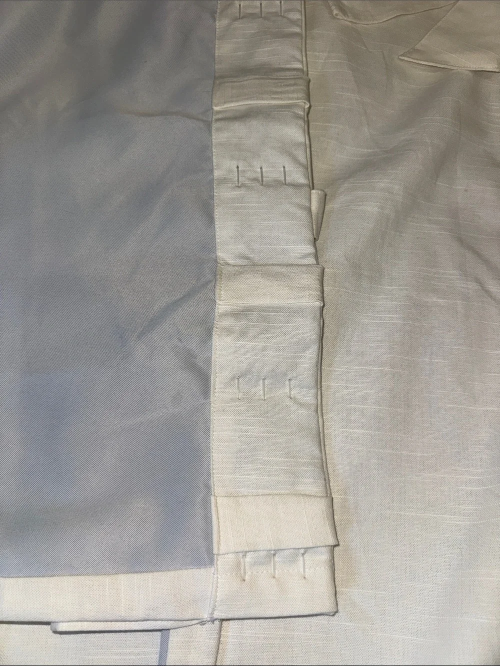Pottery Barn Kids Evelyn Linen Blend Bow Valance Blackout Curtain 2 panels beige
